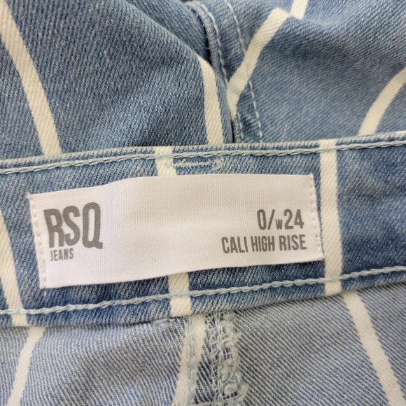 RSQ Striped Jeans Cali High Rise Sz 0/24 NWOT - Picture 11 of 13